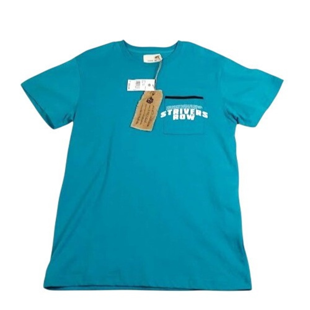 Strivers Row Men's S Lake Blue  cotton Graphic T-Shirt Pocket Crew Neck NWT Lq